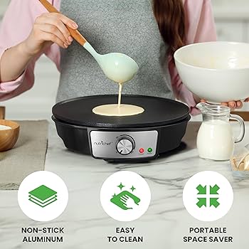 Non-Stick Electric Crepe Maker Machine