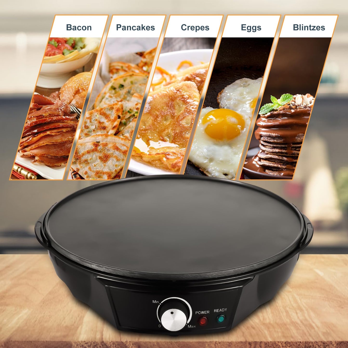 Non-Stick Electric Crepe Maker Machine